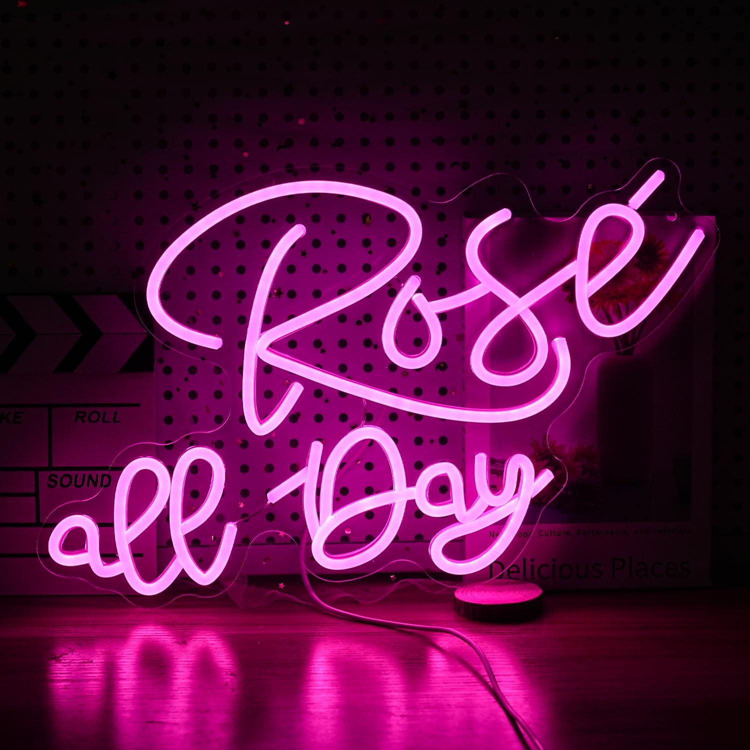 Rose All Day Neon Sign Dimmabl - Lighting Decor Wedding 评论和价格