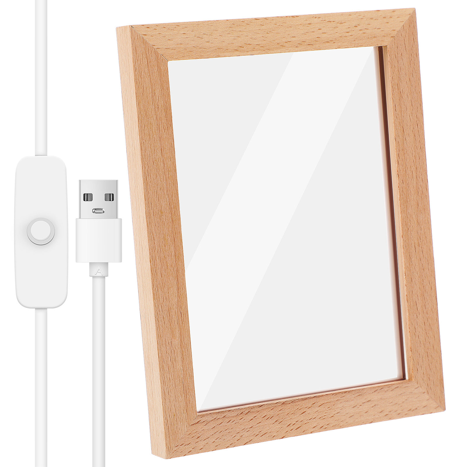 LED Photo Frame Wood Light Up  - Lighting Room Decor Photo 评论和价格