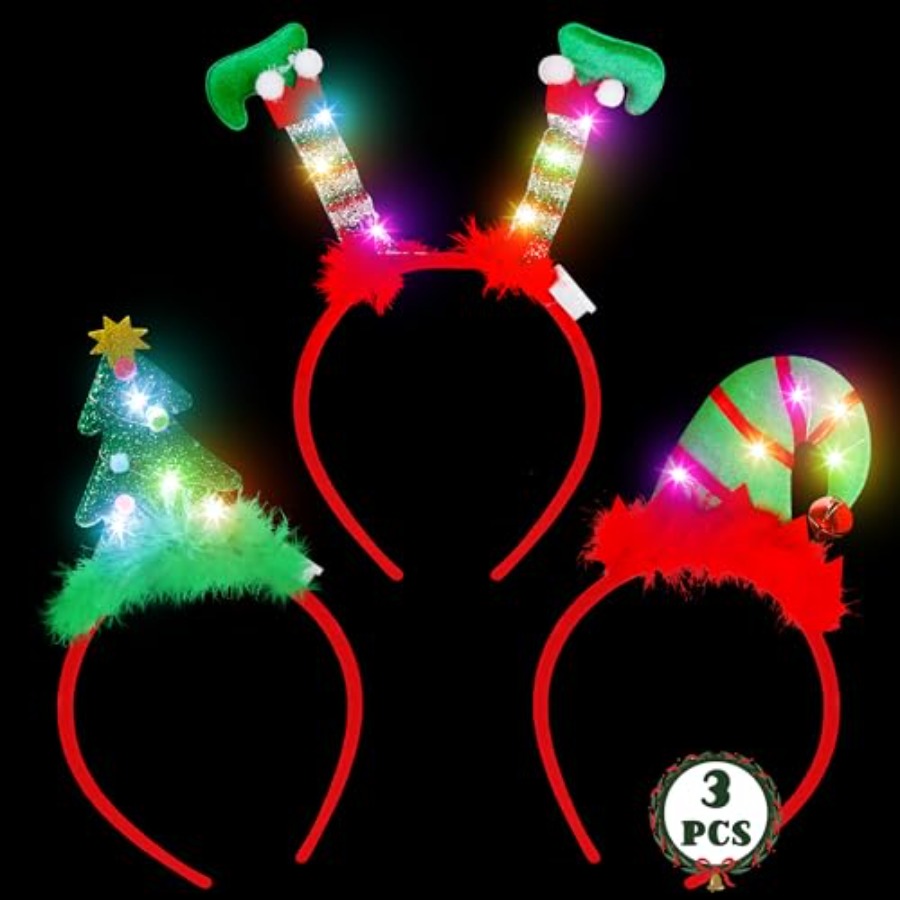 Light Up Christmas Headbands,  - Santa'S Elves Holiday Lighting & Decor Llc 评论和价格