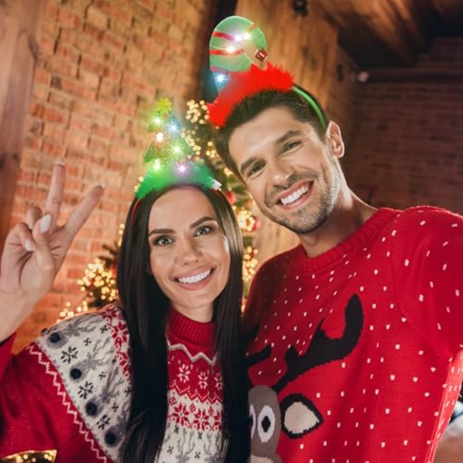 Light Up Christmas Headbands,  - Santa'S Elves Holiday Lighting & Decor Llc 评论和价格
