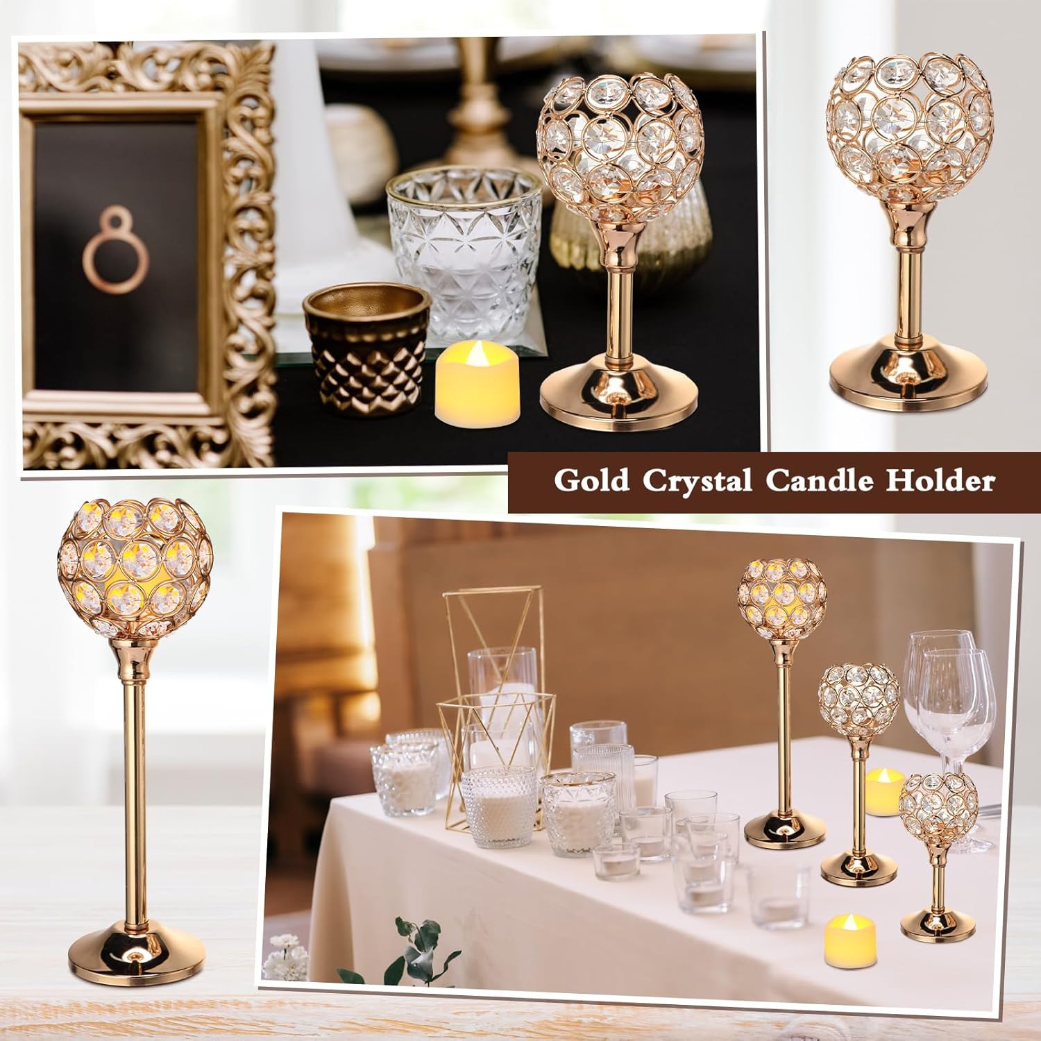 42 Pcs Crystal Candle Holders  - Lighting Decor Wedding 评论和价格