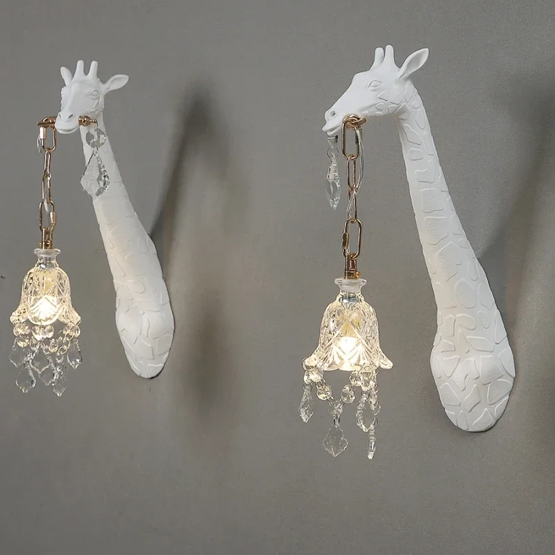 Nordic New Resin Giraffe LED W - Foyer Lighting Wall Decor 评论和价格