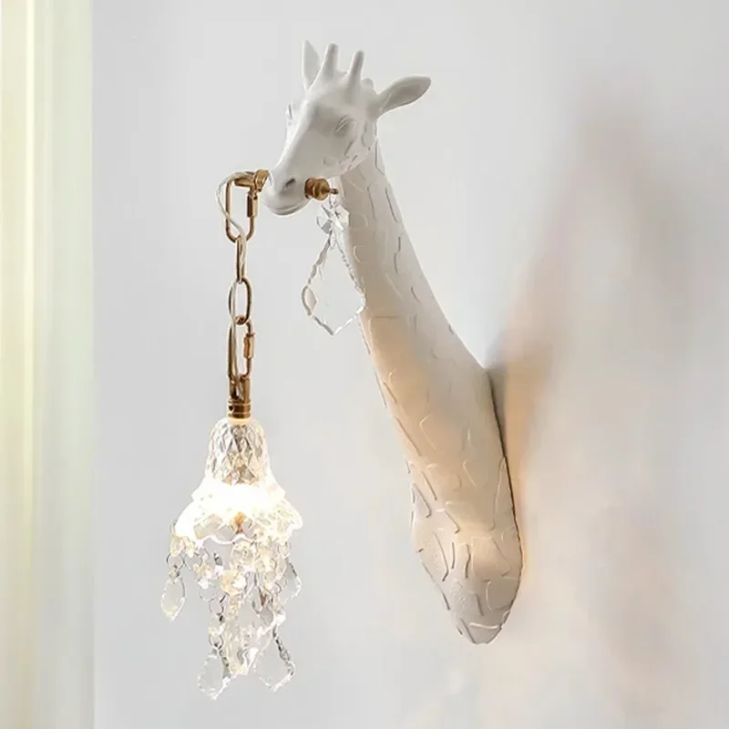 Nordic New Resin Giraffe LED W - Foyer Lighting Wall Decor 评论和价格