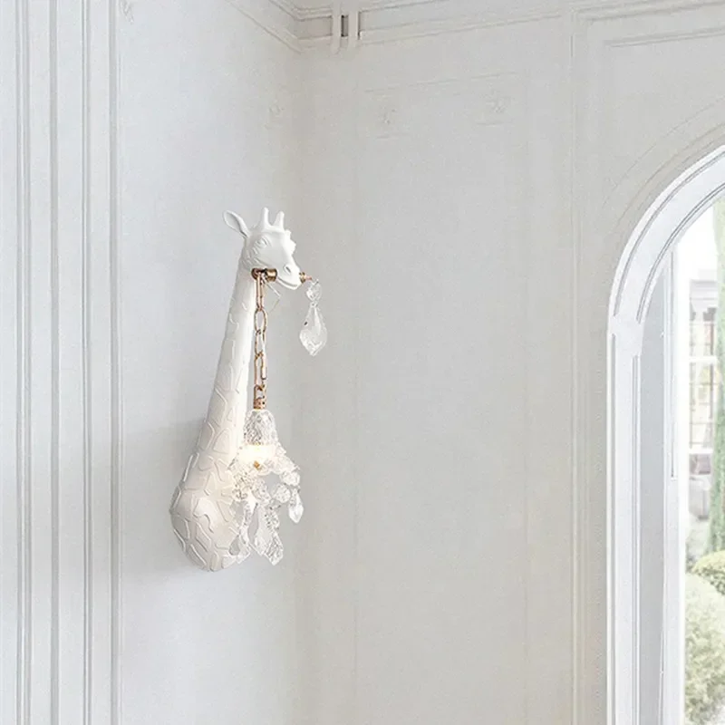 Nordic New Resin Giraffe LED W - Foyer Lighting Wall Decor 评论和价格