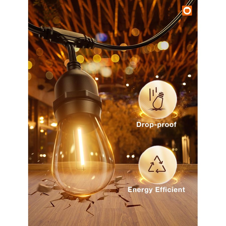 LED Outdoor String Lights 24FT - String Light Outdoor 评论和价格