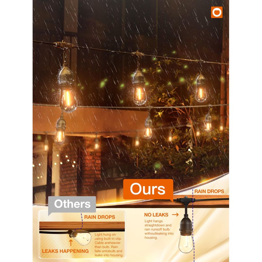 LED Outdoor String Lights 24FT - String Light Outdoor 评论和价格