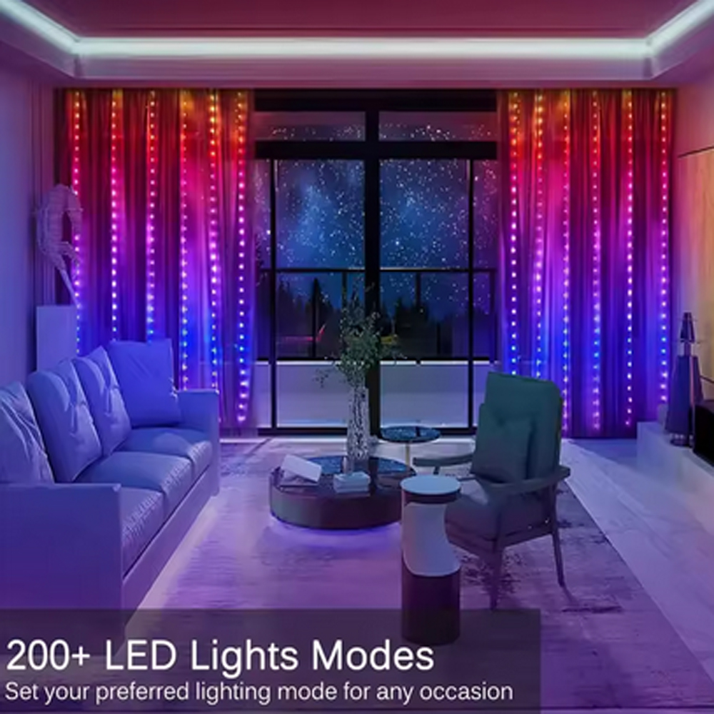 3M RGB Smart LED Curtain Light - Lighting Decor Wedding 评论和价格