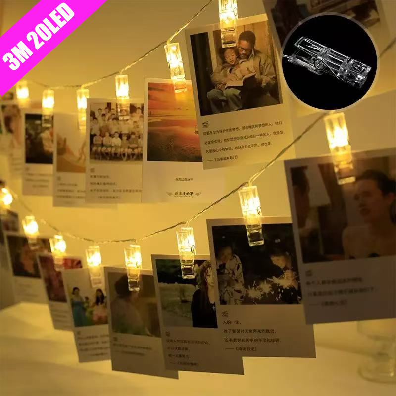 3M LED String Fairy Lights Pho - Lighting Room Decor Photo 评论和价格