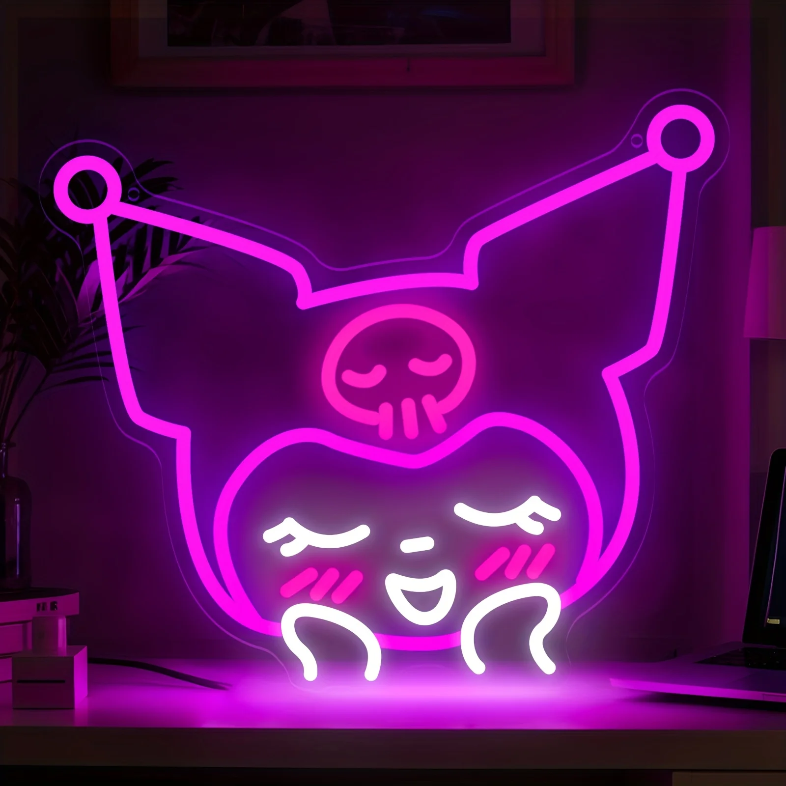 Cute Cartoon Kuromi Neon Sign  - Lighting Room Decor Items 评论和价格