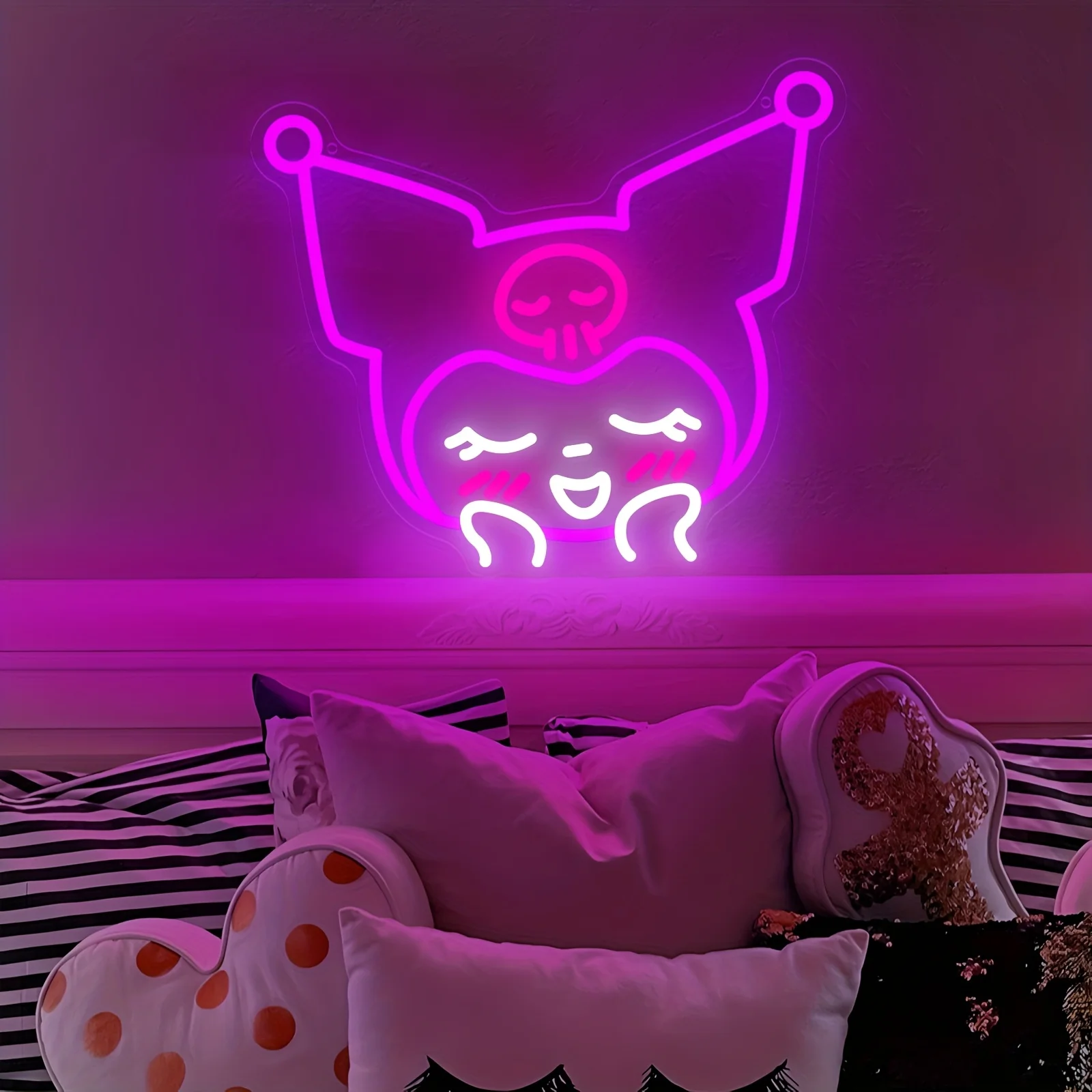 Cute Cartoon Kuromi Neon Sign  - Lighting Room Decor Items 评论和价格