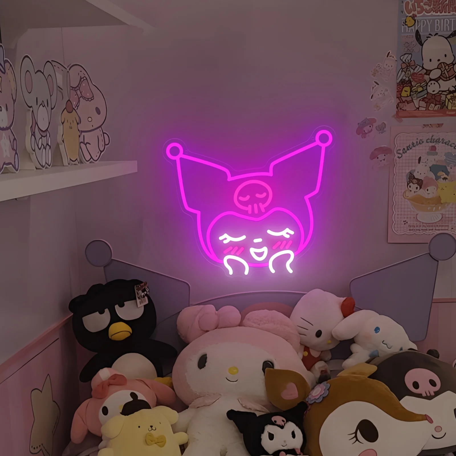 Cute Cartoon Kuromi Neon Sign  - Lighting Room Decor Items 评论和价格