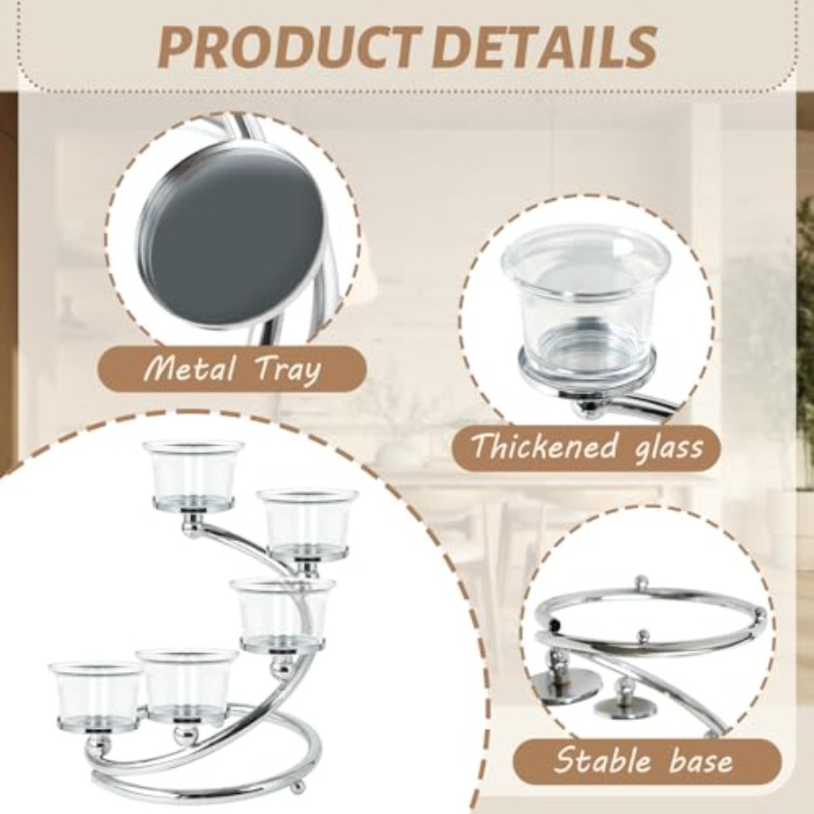 5-Piece Glass Tea Light Candle - Candle Holder Set 评论和价格