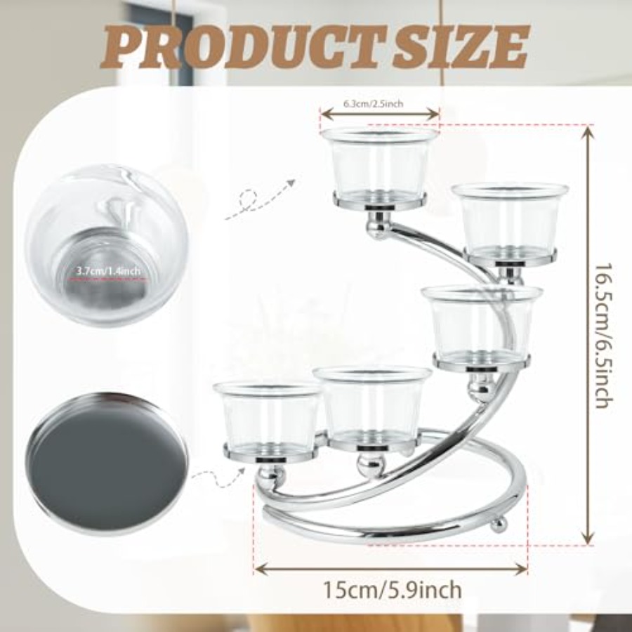5-Piece Glass Tea Light Candle - Candle Holder Set 评论和价格