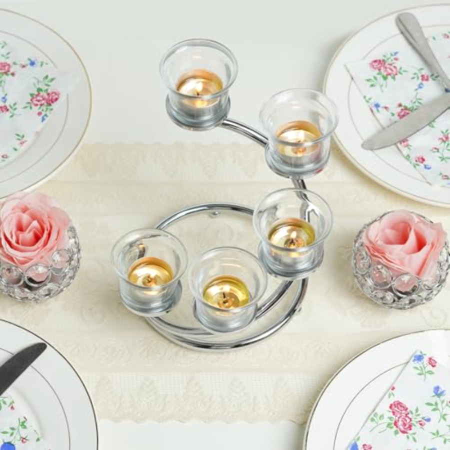 5-Piece Glass Tea Light Candle - Candle Holder Set 评论和价格