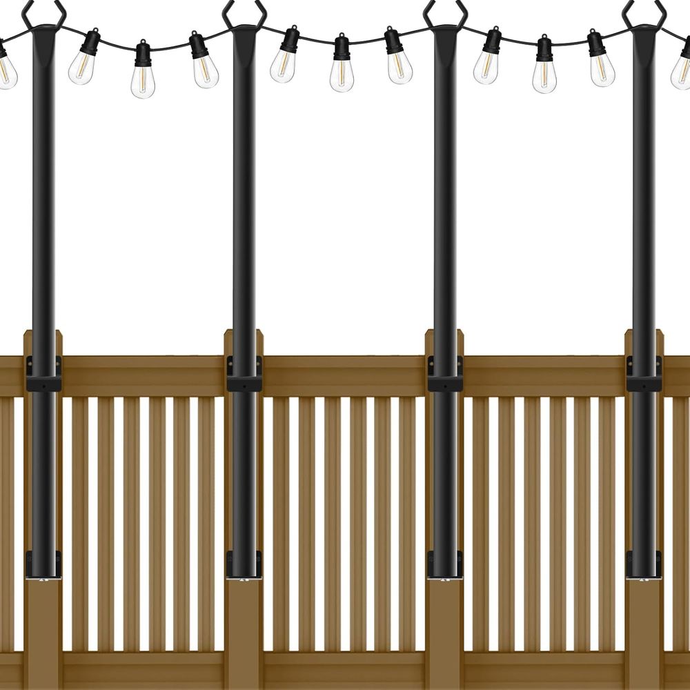 4 Pack String Light Poles,5t M - String Light Outdoor 评论和价格
