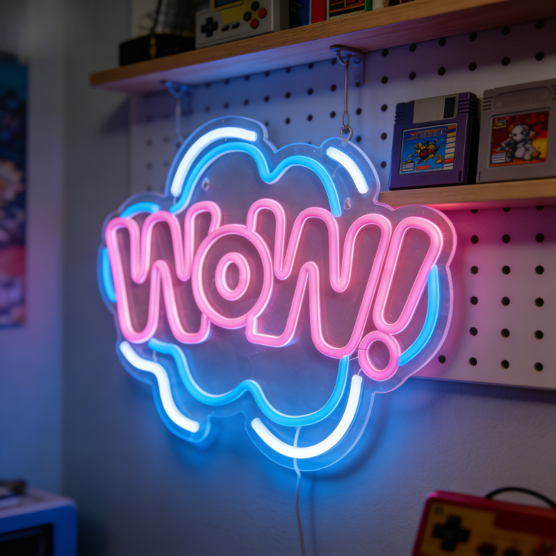 WOW Neon Sign LED Night Light  - Lighting Decor Wow 评论和价格