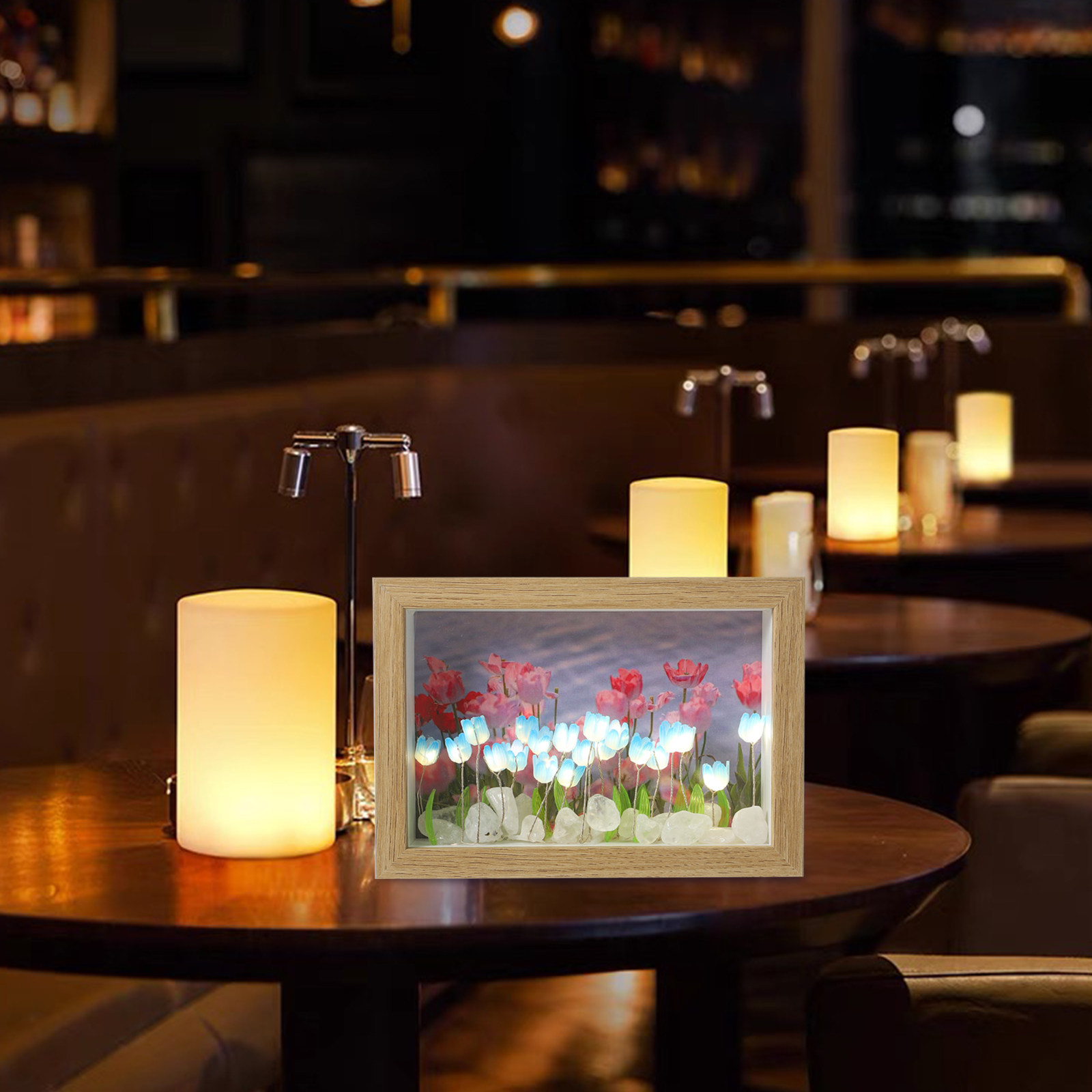 Tulip Night Photo Frame With W - Lighting Room Decor Photo 评论和价格